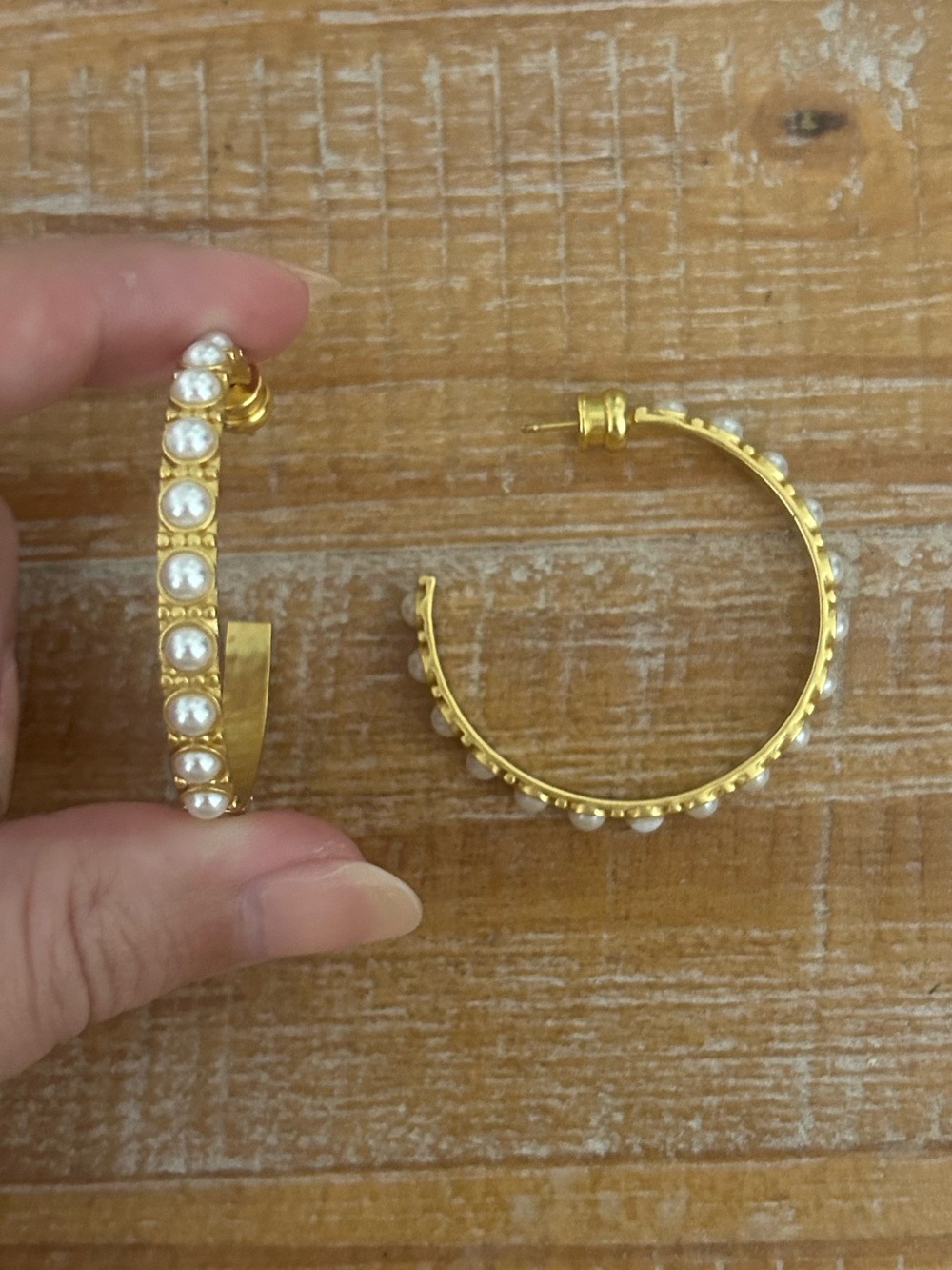 Julie Vos Gold Pearl-Accented Hoop Earrings - Women's Jewelry